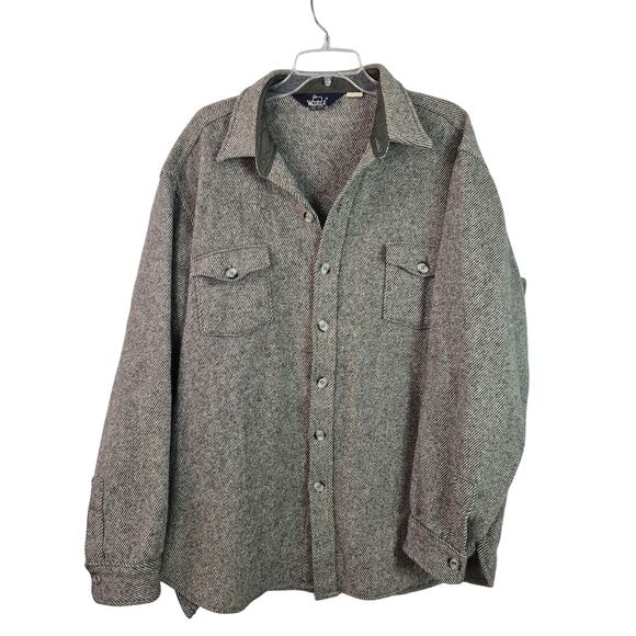 Woolrich Vintage USA Made Gray Wool Blend Button Front Shirt Shacket Men's XXL - Picture 1 of 6